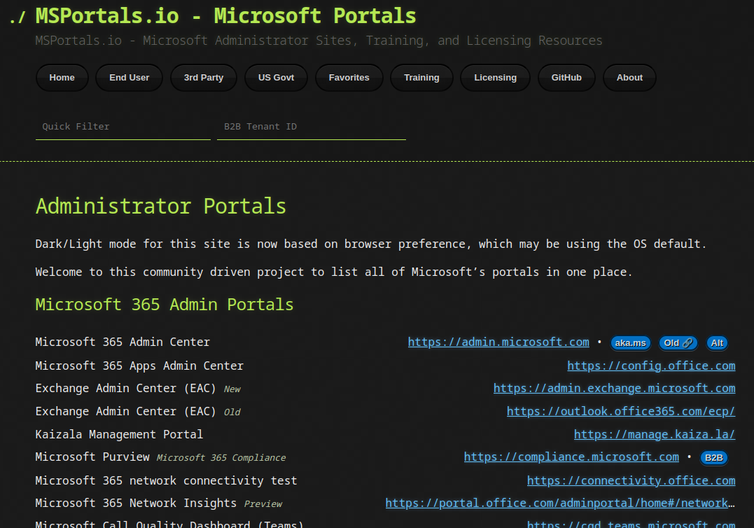 msportals.io - you can look up any microsoft portal from here msportals.io - you can look up any microsoft portal from here