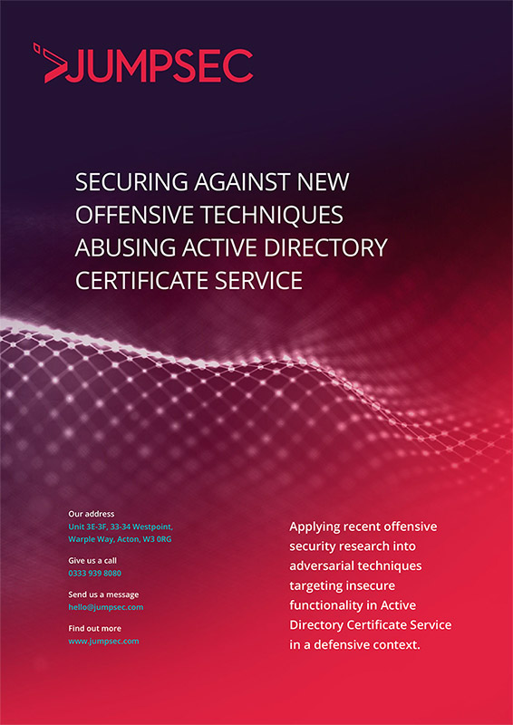 Securing against new offensive techniques abusing active directory certificate service