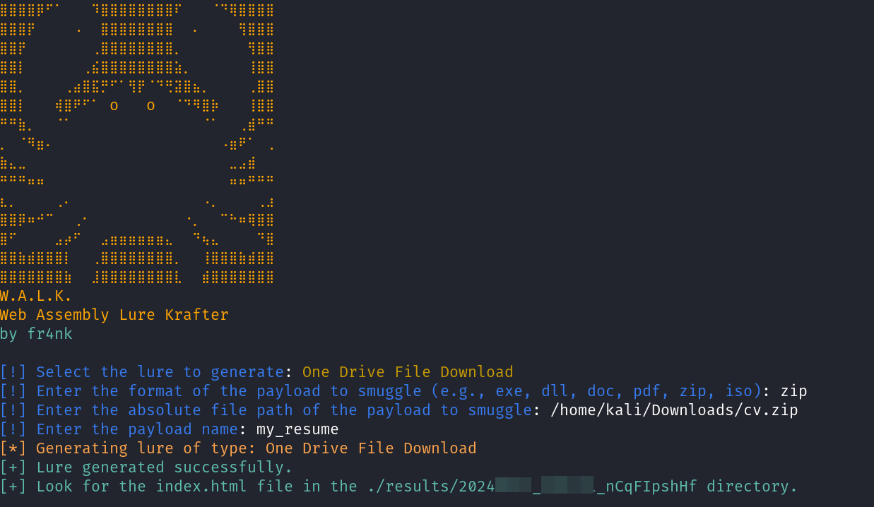 WALK output WALK output