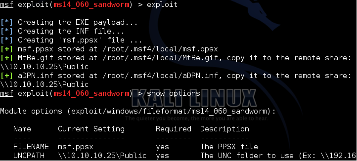 Generating the malicious ppsx