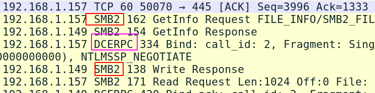 Tshark SMB and DCE RPC